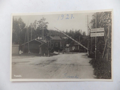 VANHA Postikortti Turenki Rautatie 1927