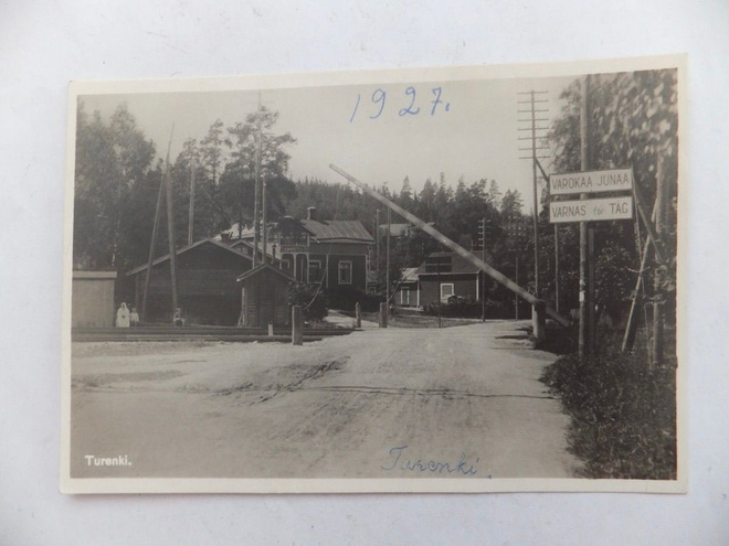 VANHA Postikortti Turenki Rautatie 1927