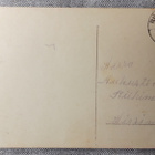 Antiikki joulukortti, sievä tyttö, kortti kulkenut 1920 luku - pikkukuva 4