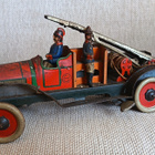 Vanha antiikkinen peltinen paloauto - tikasauto - pikkukuva 1