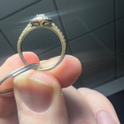 näyttävä naisten 15mm jalokivi halo kultasormus 14k - pikkukuva 5