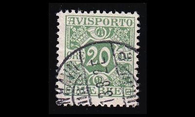 Tanska VM_5X o Avisporto 20 öre (1907)