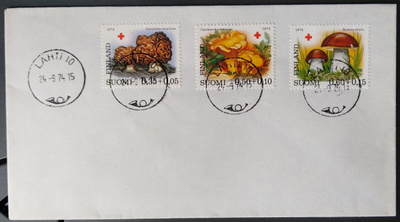 Punaristisarja 1974 FDC-kuorella Lahti 10, ei kulkenut