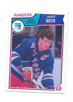 1983-84 OPC #241 Barry Beck New York Rangers gooni