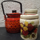 Finel pannu ja 2x kukkapurkki vintage - pikkukuva 1