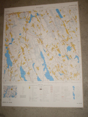 PYYAHO - KARTTA 72x54cm Hankasalmi Topografinen kartta......