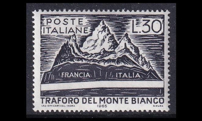 Italia 1184 ** Mont Blanc -tunnelin avajaiset (1965)