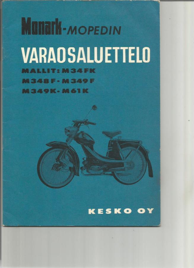 Monark 1961 varaosa-vihkonen, tässä ei koneen osiota