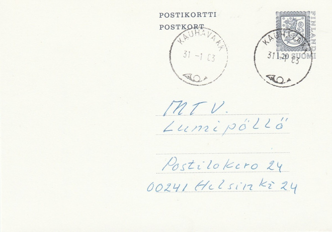 Postileima Kauhava kk 31.1.1983