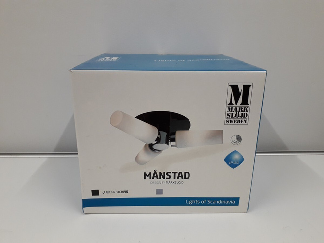 Kattovalaisin Månstad 3lmp (chr,black,bath, MarkSlöjd, uusi)