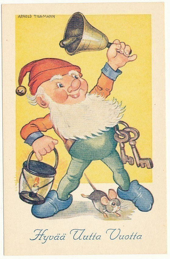 Arnold TILGMAN - Tonttu ja hiiri - vanha kortti