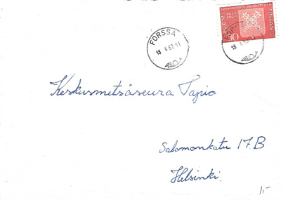 FORSSA 18.4.62 LEIMALLA KUORI TULLIHALLITUS 150V. MERKILLÄ
