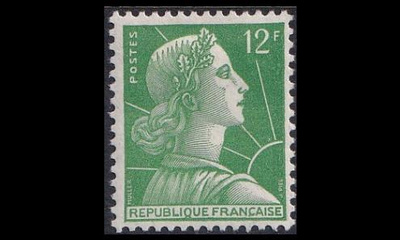 Ranska 1063 ** Käyttösarja Marianne 12 Fr (1955)