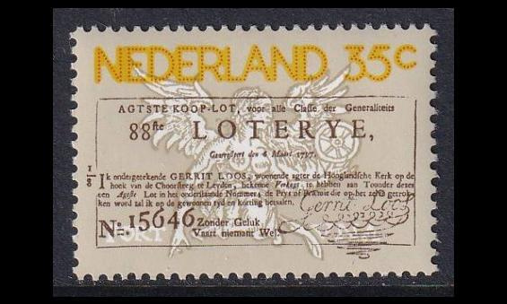 Alankomaat 1063 ** Valtion lotto 250v (1976)