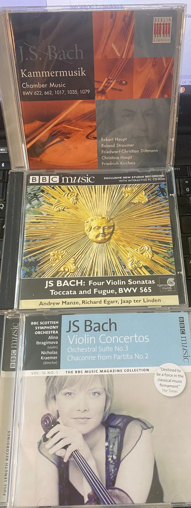 Bach x 3 - viulukonserttoja ja -sonaatteja 3cd