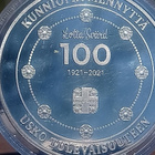 Lotta - Svärd 1921 - 2021. Hopeanvärinen kolikko. Halkaisi - pikkukuva 2