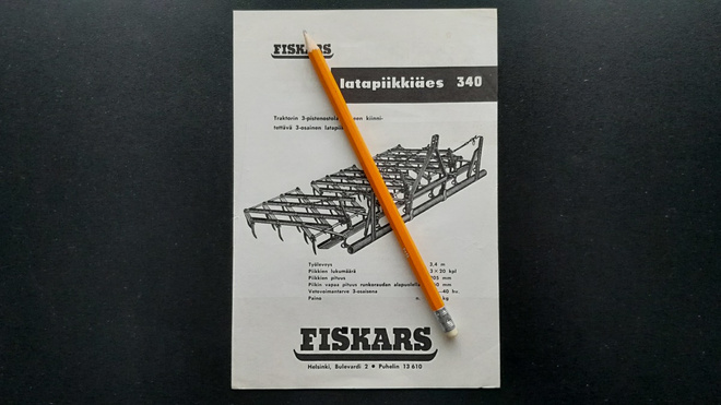 Fiskars latapiikkiäes 340 esite 50/60-luku