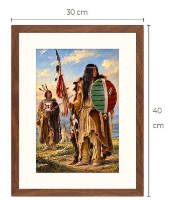 Uusi Intiaani art print kehystetty 30 cm x 40 cm