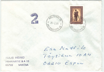 1989 valokuvaus 2. luokan loistoleimainen kirje