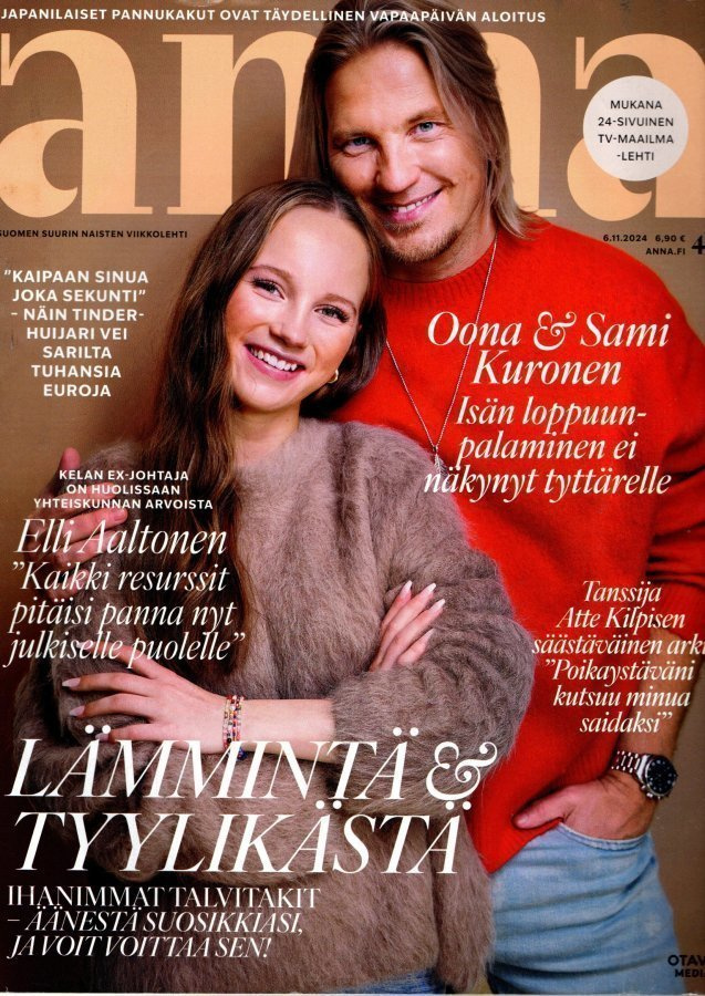 Anna n:o 45 2024 Oona & Sami Kuronen. Elli. Atte. Jaana.