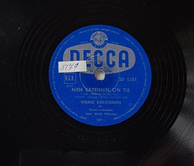 Savikiekko 1957 - Vieno Kekkonen - Decca SD 5387