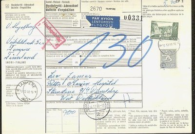 1968 paketti lentopostitse Saksaan