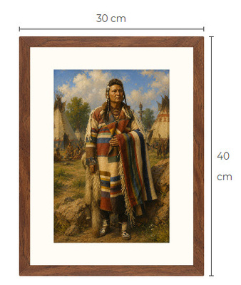 Uusi Intiaani art print kehystetty 30 cm x 40 cm