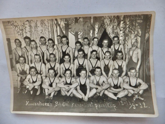 Valokuva Urheiluseura Puhti Kuusankoski Kouvola 1932 Paini
