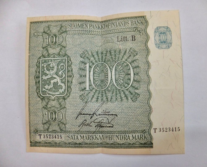 100 mk 1945 HYVÄ Lähes Käyttämätön