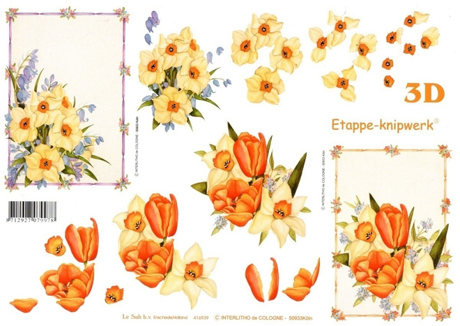 3D °°ORANSSIT TULPPAANIT & NARSISSIT°° /Etappe-Knipwerk
