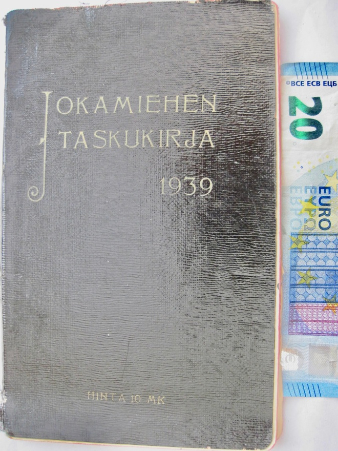 VANHA Jokamiehen Taskukirja 1939 Sotamerkintöjä ym