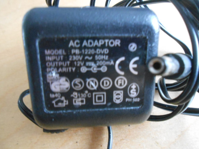 AC Adaptor, laturi, PB-1220-DVD