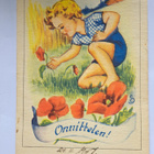 Lapsi poimii kukkia,kukkia, sign ?, kulkenut 1947 - pikkukuva 1
