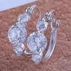 0304 .. 14k White Gold Crystal Kauniit .. Korvakorut - pikkukuva 1