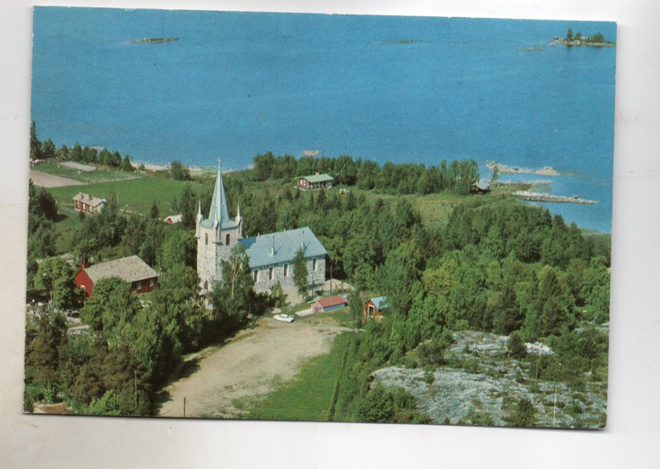 Pyhämaa: kirkko, ilmakuva (Velj.Karhumäki 3735)