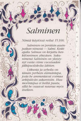 Salminen, nimikortti .  e204
