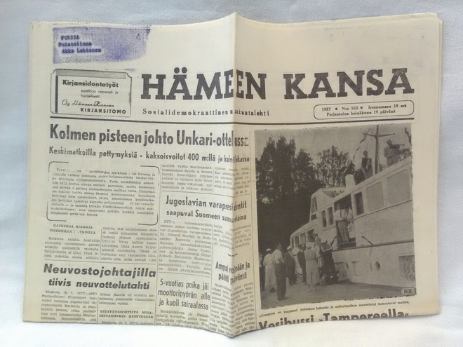 Hämeen Kansa 19.7.1957