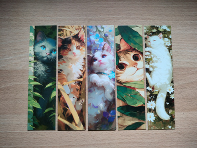 ~Kirjanmerkit 5kpl~ kissa