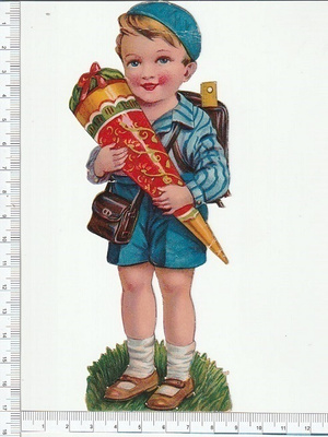 *poika ja karkkitötterö, 17 x 7 cm *