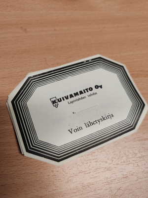 Vanhoja Kuivamaito Oy Lapinlahden tehdas etiketit /