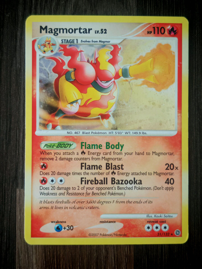 Pokemon kortti Magmortar Secret Wonders holo