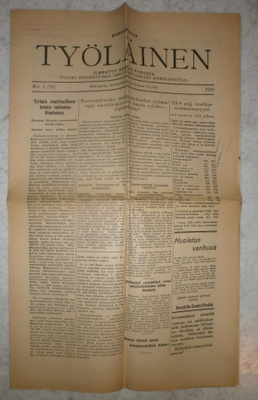 Sanomalehti Riippumaton Työläinen, N:o 3, 21.1.1931