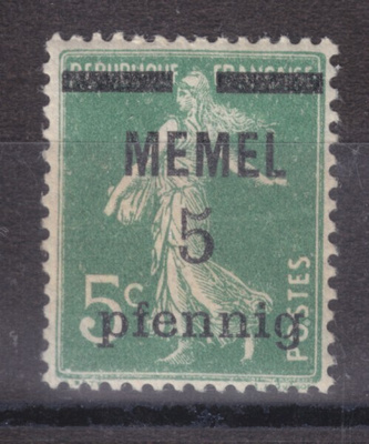 Saksa reich Memel 1920 Mi 18 postituoreena.