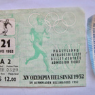 Helsinki 1952 Olympia Pääsylippu Lippu Yleisurheilu VIHREÄ! - pikkukuva 1