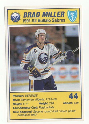 Brad Miller Buffalo Sabres Blue Shield Team Issue