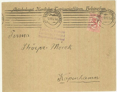 Firmakuori Aktiebolaget Nordiska Tapisseriaffären Tanskaan
