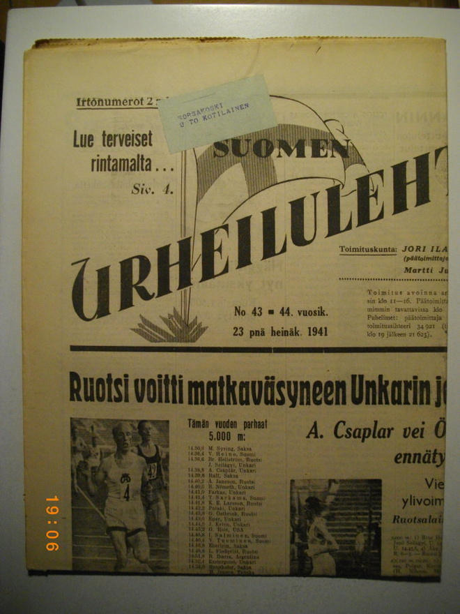 Suomen Urheilulehti Nro 43/1941 (15.3)