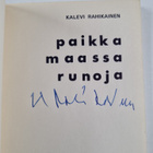 Kalevi Rahikainen : Paikka maassa : Runoja (signeerattu) - pikkukuva 3