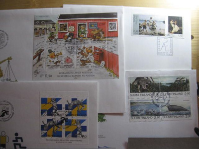 Suomi, hyviä FDC-kuoria kasa 4 erinlaista