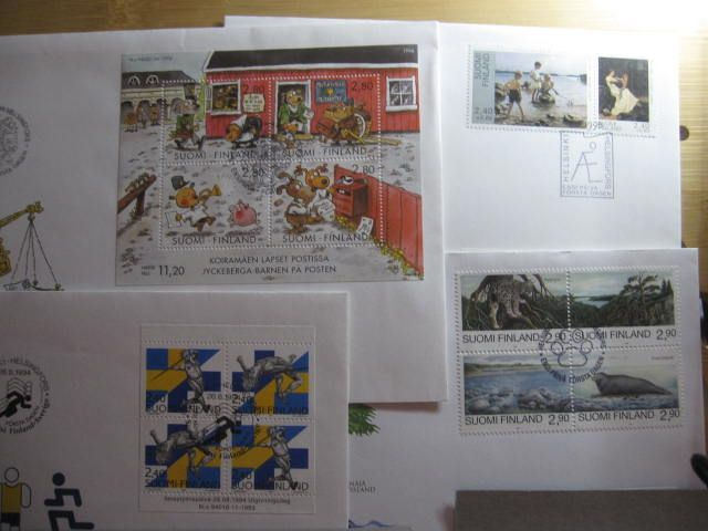 Suomi, hyviä FDC-kuoria kasa 4 erinlaista